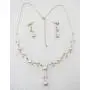 Faship Gorgeous CZ Crystal Freshwater Pearls Floral Necklace Earrings Set Faship Gorgeous CZ Crystal Freshwater Pearls Floral Necklace Earrings Set