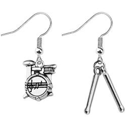 CENWA Music Festival Drums Dangle Earrings Drummer Gift Drummer Jewelry Drum Kit and Drumstick Charm Earrings Gifts Drum Player Band Gifts