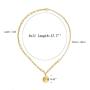ACC PLANET Gold Coin Necklace 14K Gold Plated Medallion Coin Pendant Round Disc Charm Mothers Day Chunky Gold Pendant Necklaces for Women Gifts