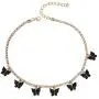 Sinkcangwu Multilayer Colors Butterfly Rhinestone Pendant Necklaces Dainty Necklace Fashion Chain Jewelry for Women and Girls Gift