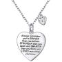 FLYOW Sterling Silver Always Remember You are Braver Than You Believe Jewelry Heart Pendant Necklace Inspirational Gifts for Daughter from Mom Dad