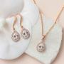A+O Mother of the bride Gift Drop Earrings or Jewelry set in Silver, Yellow Gold, Rose Gold