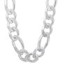 14.7mm Solid .925 Sterling Silver Flat Figaro Chain Necklace