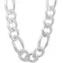14.7mm Solid .925 Sterling Silver Flat Figaro Chain Necklace 14.7mm Solid .925 Sterling Silver Flat Figaro Chain Necklace