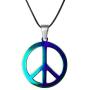 AOOVOO Peace Sign Necklace, 316 Stainless Steel 1960s 1970s Retro Hippie Party Accessories Pendant, Handmade Jewelry Gift for for Men Women(Multi-Color)