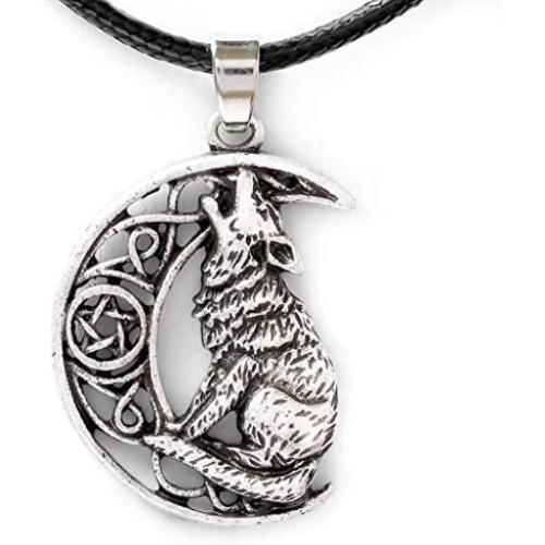 HAQUIL Wolf Jewelry Howling Wolf Pendant Necklace for Men for Women, 19.7''