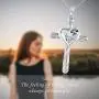 GRECIA White Gold Sloth Necklace for Women Girls, Silver Cross Pendant Necklace Jewelry Gift for Her on Anniversary, Birthday