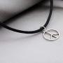 Olbye Peace Necklace Choker Leather Silver Choker Necklace for Women and Teen Girls Boho Jewelry Necklace Silver (Geometric)
