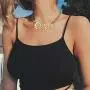 sailimue Queen Pendant Curb Chain Necklace with Oversize Statement Bamboo Hoop Earring Set for Women Gold Plated Color Punk Style Hip Hop Rapper sailimue Queen Pendant Curb Chain Necklace with Oversize Statement Bamboo Hoop Earring Set for Women Gold Plated Color Punk Style Hip Hop Rapper