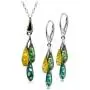 Sterling Silver Multicolor Amber Dreams Necklace Earrings Set 18 Inches Sterling Silver Multicolor Amber Dreams Necklace Earrings Set 18 Inches