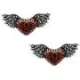 Controse Red Winged Heart with Keyhole Earrings Controse Red Winged Heart with Keyhole Earrings