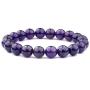 Natural Stone Bracelet, 10mm Amethyst Gemstone Beads Healing Crystal Reiki Chakra Balancing Stretch Bracelets 7'', Stress Relief, Bring Luck and Prosperity Women Men Girls Gifts