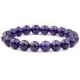 Natural Stone Bracelet, 10mm Amethyst Gemstone Beads Healing Crystal Reiki Chakra Balancing Stretch Bracelets 7'', Stress Relief, Bring Luck and Prosperity Women Men Girls Gifts