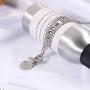 Elefezar Coin Pendant Necklace for Women Dainty Minimalist Medallion Toggle Chunky Chain Jewelry
