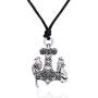 fishhook Wicca Vintage Norse Mjolnir Thors Hammer Celtic Knot Raven and Wolf Pendant Necklace Jewelry