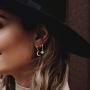 Kyerlyn Moon Star Earrings for Women 18k Gold/Silver Plated Crystal Moon Star Huggie Hoop Earrings with Charms CZ Diamond Drop Cartilage Earrings Simple Jewelry Gift for Birthday Christmas Day Valentines Day and Mothers Day