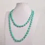 Jane Stone Funky Oval Shape Necklace Turquoise Double Strand