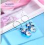 Sllaiss 925 Sterling Silver Blue Crystal Cluster Teardrop Earrings for Women Hypoallergenic Hook Grape Dangle Earrings Fashion Jewelry Gift, Crystal from Austria