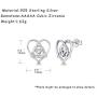 FANCIME Sterling Silver Irish Celtic Knot Love Heart Earrings/Pendant Necklace Small Earrings Triangle Vintage Dainty Fine Jewelry Set Gifts for Mom Women Teen Girls