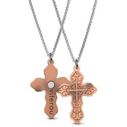 VITEROU Designed Magnetic Pure Copper Therapy Christian Cross Pendant Necklace with Healing Magnets Pain Relief for Neck Arthritis Migraine Headaches Shoulders and Back,3500 Gauss
