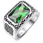 Merthus Antique Style Jewelry Synthetic Black Spinel Mens 925 Sterling Silver Wedding Band Ring