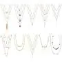 CLOSEUS 10 PCS Layered Choker Necklaces Fashion Sexy Casual Cute Bar Boho Pendant Chain for Women Girls Teens Jewelry Gifts Set Come Gift Box