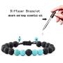 Elegana Adjustable Chakra Bead Bracelets - 8mm Natural Lava Rock Stones Beads Bracelets, Men Stress Relief Yoga Beads Bracelets 7 Chakras Bracelet for Women