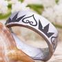 Cosplay Jewelry 8mm Silver Pipe Kingdom Hearts & Crowns Design Ring Wedding Ring Engagement Ring-Free Inside Engraving