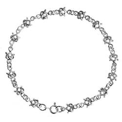 AeraVida Celtic Knot Infinity Heart .925 Sterling Silver Link Bracelet