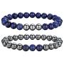 Lullabb 6pcs Hematite Magnetic Couple Therapy Bracelet for Men Women Natural Gemstones Stretch Beaded Reiki Healing Bracelets Anxiety Relief for Carpel