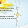 AONED S925 Sterling Silver Sunflower Cross Necklace Jewelry Gifts for Women Girls (Pack with Message Gifts Card)