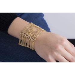 Steve Madden Rhinestone Curb Chain Wide Bracelet for Women