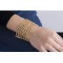 Steve Madden Rhinestone Curb Chain Wide Bracelet for Women