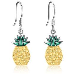 Origami Pineapple Earrings for Women Sterling Silver Pineapple Dangle Earrings Gifts for Girls