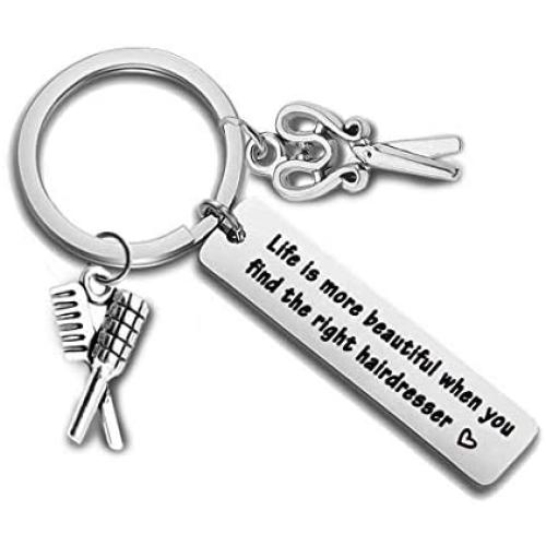 AKTAP Hair Stylist Gifts Comb Charm Pendant Keychain Hairdresser Gifts Barber Appreciation Gift