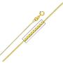 The World Jewelry Center 14k Yellow Gold Cornicello Italian Horn Pendant with 0.65mm Box Link Chain Necklace