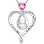 Mothers Day Gifts for Mom I Love You to the Moon and Back Necklace Birthday Gifts for Women Ruby Peridot Blue Sapphire Pearl Sterling Silver Jewelry