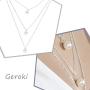 Geroki Dainty Pearl Layered Necklace Beaded Pendant Necklace Long Drop Chain Jewelry for Women and Girls(Silver)