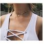 S.J JEWELRY Womens Simple Delicate Handmade 14k Gold Plated/Rose Gold Plated Dainty Circle Thin Open Circle Chain Star Choker Necklace