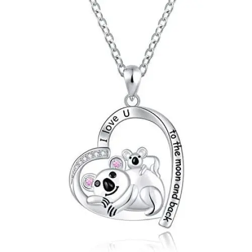 JXJL Mother Daughter Necklace Gift Sterling Silver Good Luck Elephant/Koala Bear/Flamingo/Unicorn Heart Pendant Necklace from Son Christmas Birthday Jewelry for Women Girls JXJL Mother Daughter Necklace Gift Sterling Silver Good Luck Elephant/Koala Bear/Flamingo/Unicorn Heart Pendant Necklace from Son Christmas Birthday Jewelry for Women Girls