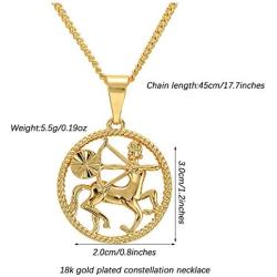 yfstyle 12 Zodiac Necklaces for Women Girls 18k Gold Plated Constellation Coin Pendant Horoscope Necklace Adjustable Scorpion Aquarius Leo Gift for Her Birthday Valentine’s Day Gifts