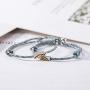 925 Sterling Silver Mutual Attraction Rope Braided Couple Distance Bracelets Vows Of Eternal Love Charm Pendants With Magnetic Bells 2 PCS Gift Jewelry Set For Women Men …