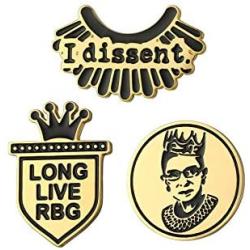 luomart Notorious RBG Dissent Pin Jewelry,Ruth Bader Ginsburg Collar Pin for Women Girls,Enamel Stainless Steel Pins Brooches Buttons for Hat Shirt Backpack