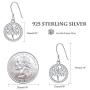 APHILUC Tree of Life Dangle Drop Earrings For Women S925 Sterling Silver Family Tree with Cubic Zirconia Earrings Jewelry Gift