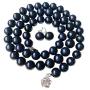 Pearl Romance II Round Pearl II Black Pearl Necklace Jewelry Stud Earrings 2 Piece Set for Women Wedding Brides Bridesmaids Genuine Strand Cultured Freshwater