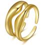 2PCS Plain Gold Rings Classical Plain Stackable Wedding Band Ring Womens Plain Band Knuckle Stacking Rings 18k Gold Plated Ring High Polish Ring Open Adjustable R