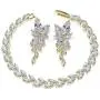 UDORA Brdial Bridesmaid Zirconia Earrings Bracelet Jewelry Set Wedding Prom