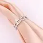 S925 Sterling Silver Simple Band Cuban Link Chain Knot Ring for Women Men