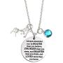 T-Perfect Life You are Braver Than You Believe Stainless Steel Unicorn Birthstone Pendant Necklace