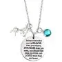 T-Perfect Life You are Braver Than You Believe Stainless Steel Unicorn Birthstone Pendant Necklace